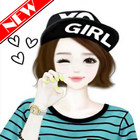 Cartoon Girl Wallpaper أيقونة