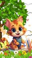 Cats color: color by number poster