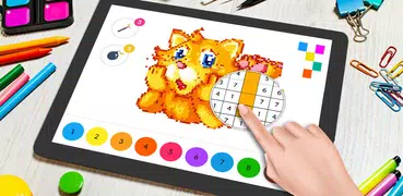 Cat Pixel Art Paint by Numbers