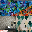 Idee van Paint Geometic Room Walls