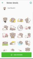 Adesivos de gato Mochi Pêssego para WhatsApp imagem de tela 3