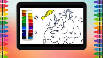 Cat Unicorn Coloring Game تصوير الشاشة 1