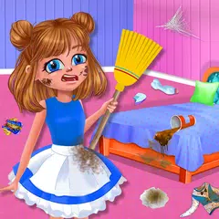 Girls Cleanup House Cleaning Icon
