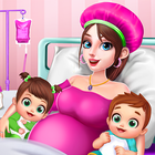 Zwanger mama & baby spel-icoon