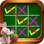 Tic Tac Toe -Zurück zu Schule Cartoon Puzzle Spiel