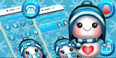 Cartoon Ice Snowman Theme screenshot 3