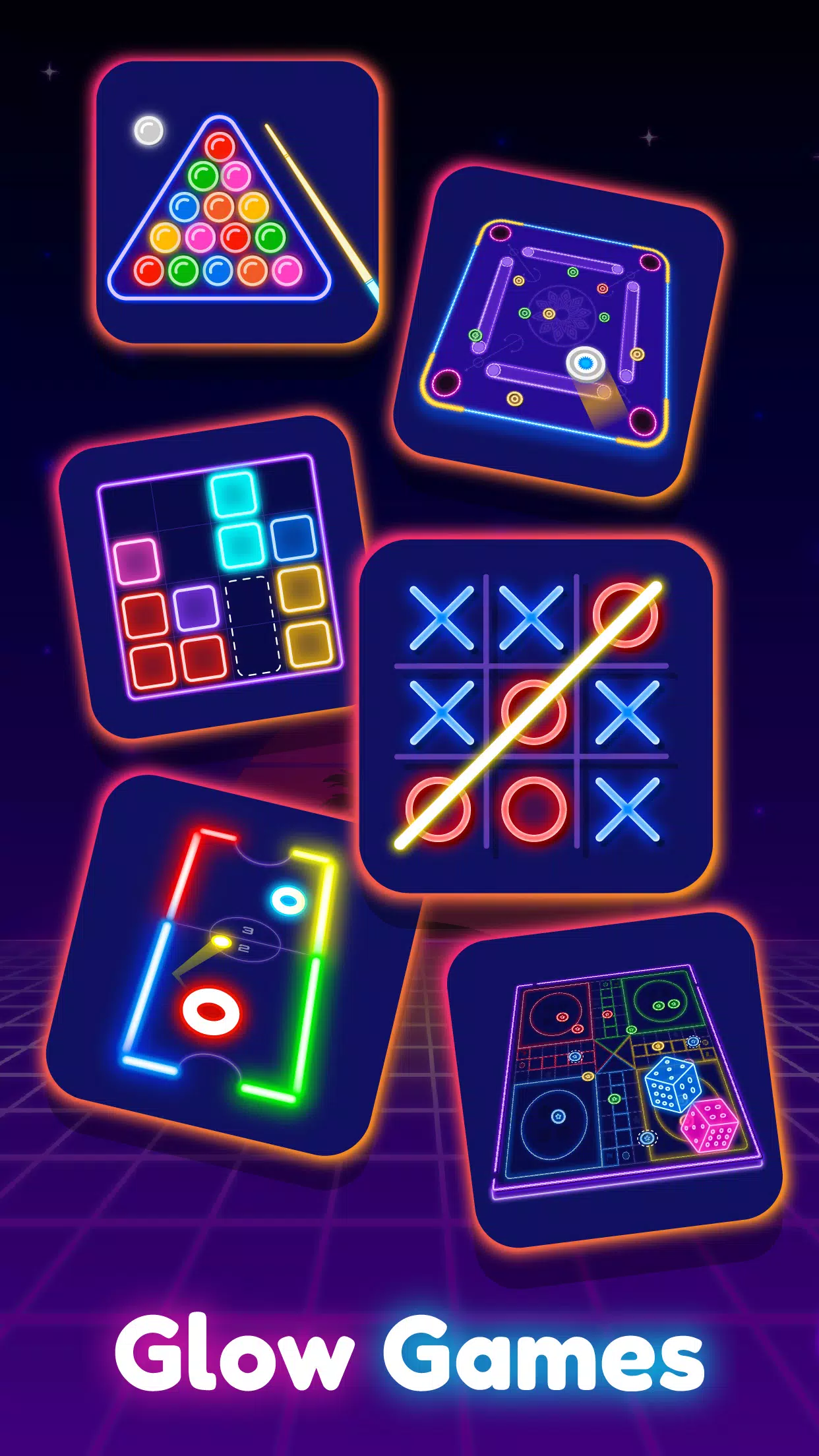 Baixar & Jogar Tic Tac Toe Glow: 2 Player XO no PC & Mac (Emulador)