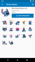 Blue Koala Stitch Stickers For imagem de tela 2
