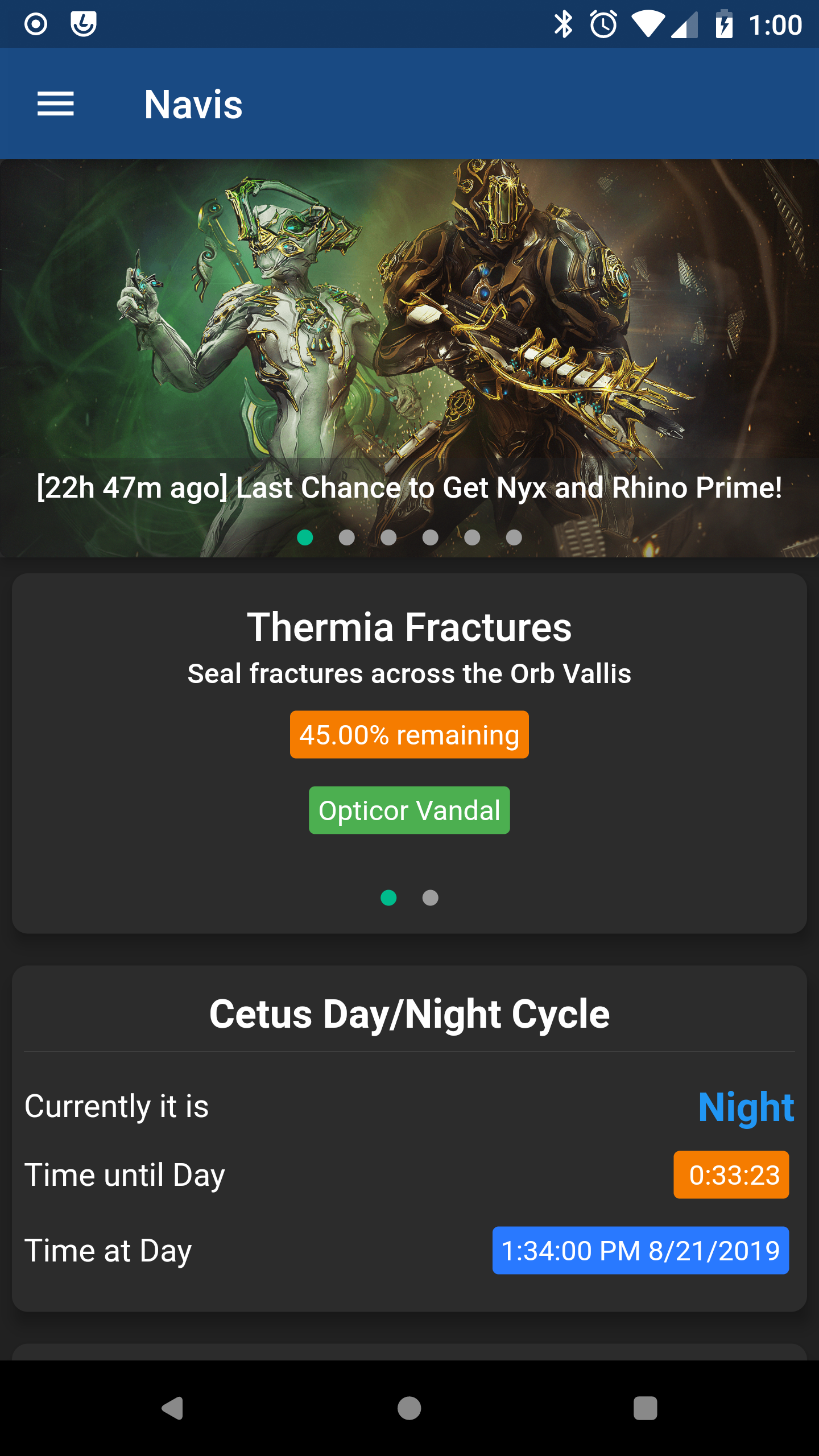 Cephalon Navis - Warframe tracker App for Android - APK Download - 