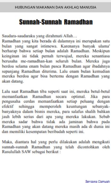 Ceramah Bulan Ramadhan 2018 Tulisan