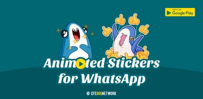 Baby Sharks Animated Stickers poster