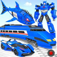 Shark Robot Car Transform Game پوسٹر