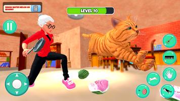 Bad Cat VS Granny Prank Sim الملصق