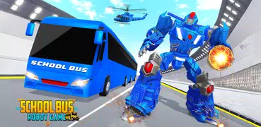 School Bus Robot Car Game