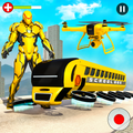 Flying School Bus Robot: Hero Robot Games
