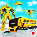 Flying School Bus Robot: Hero Robot Games