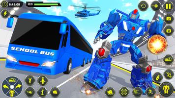 لعبة سيارة روبوت حافلة مدرسية تصوير الشاشة 2