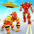 怒っているゴリラロボット 車の変身 ロボットゲーム
