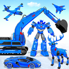 Snow Excavator Robot Car Games آئیکن