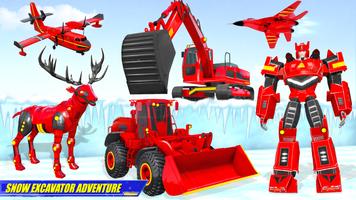 Snow Excavator Robot Car Games اسکرین شاٹ 3