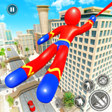 stickman policía héroe cuerda icono