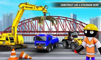 Stickman City Bridge Construction Simulator syot layar 1