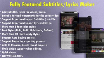 Video Subtitles/Lyrics Maker Affiche