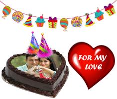 Birthday & Anniversary Cake Photo Frame With Name Ekran Görüntüsü 1