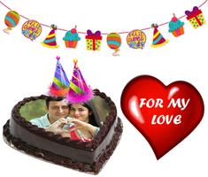 Birthday & Anniversary Cake Photo Frame With Name اسکرین شاٹ 1