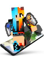 Lava and Water Skin For Minecraft Affiche