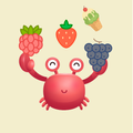 Crab dance on the beach
