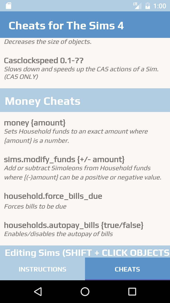 The Sims 4 Cheats APK for Android Download