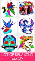 Tattoo Color by Number- Adult Pixel Art coloring Affiche