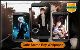 Cute Anime Boy Wallpaper Affiche