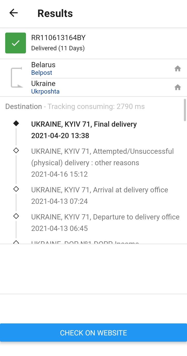 BelPost (Belarus Post) e-Tracking pour Android - Téléchargez l'APK