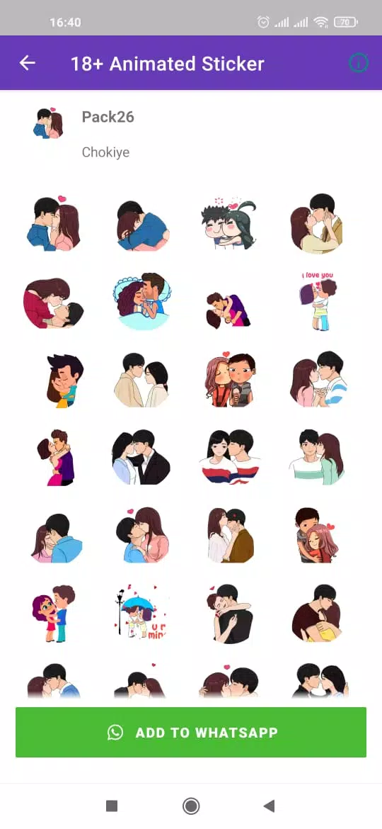Animated Stickers 18+ For WA APK per Android Download