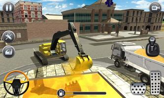 Excavator Dump Truck- Construction City Road Build تصوير الشاشة 1