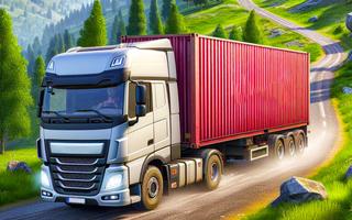 Hill cargo truck driving games الملصق