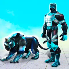 download Flying Panther Robot Hero Game APK
