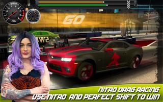 Snelle auto's Drag Racing-spel-poster