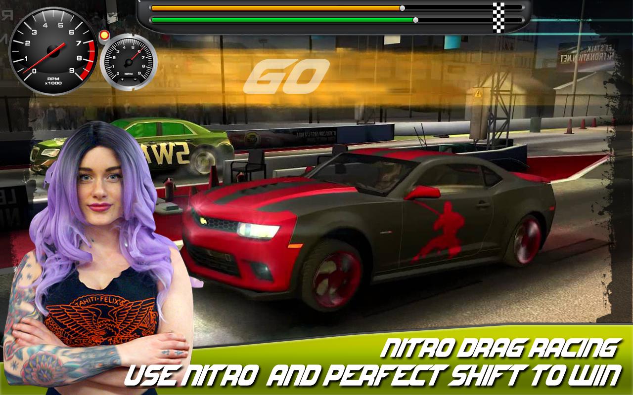 Drag race simulator. Midnight Outlaw illegal Street Drag Nitro Edition.