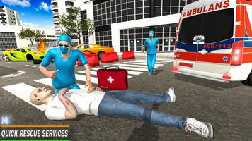 City Ambulance Driving Games পোস্টার