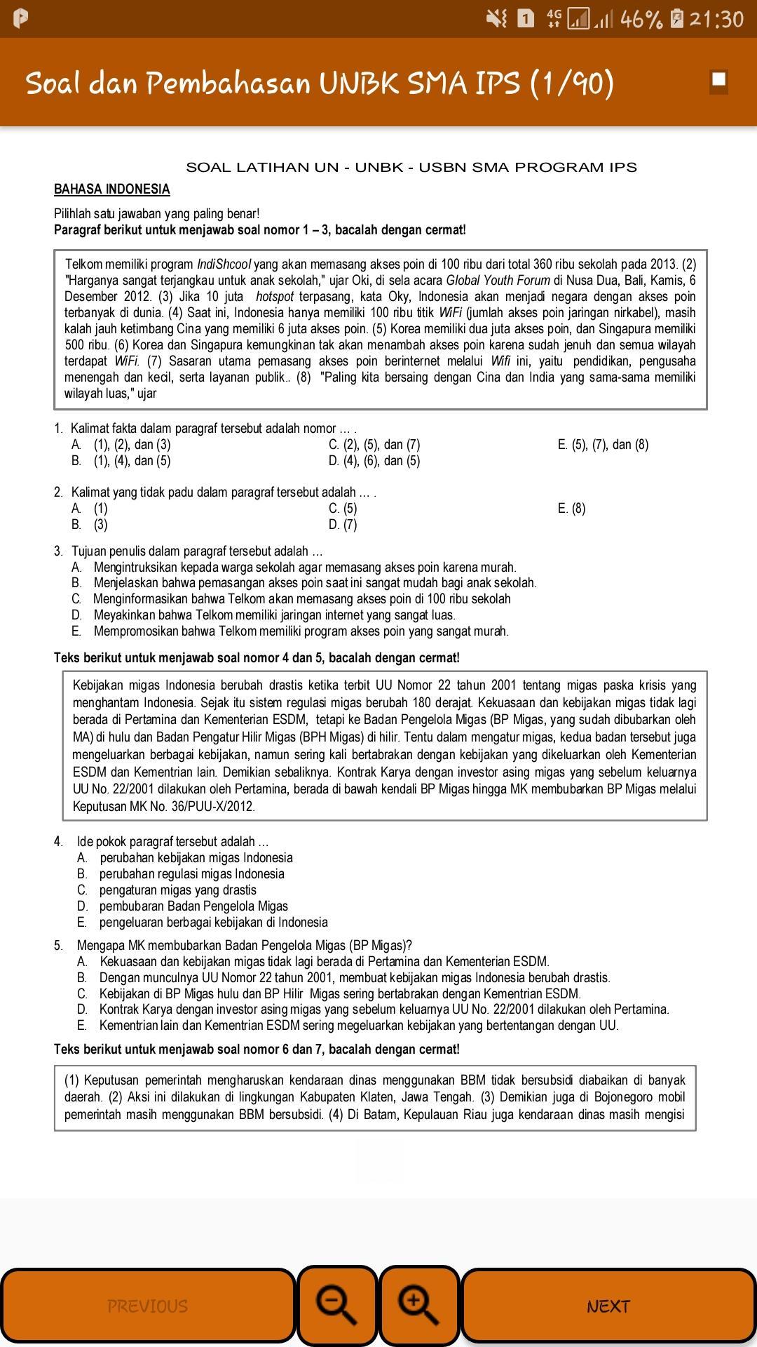 Latihan Soal Dan Pembahasan Unbk Sma Ma Ips 2019 For Android Apk