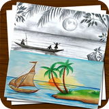 رسم المناظر الطبيعية مشهد DIY أيقونة