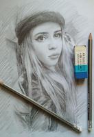 ارسم رسمًا لوجه المرأة الملصق