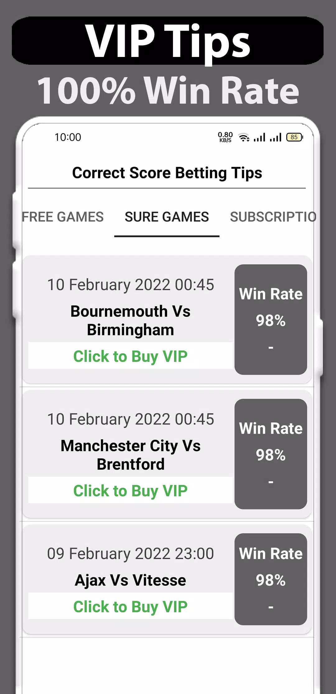 App Correct Score Vip Android app 2022 