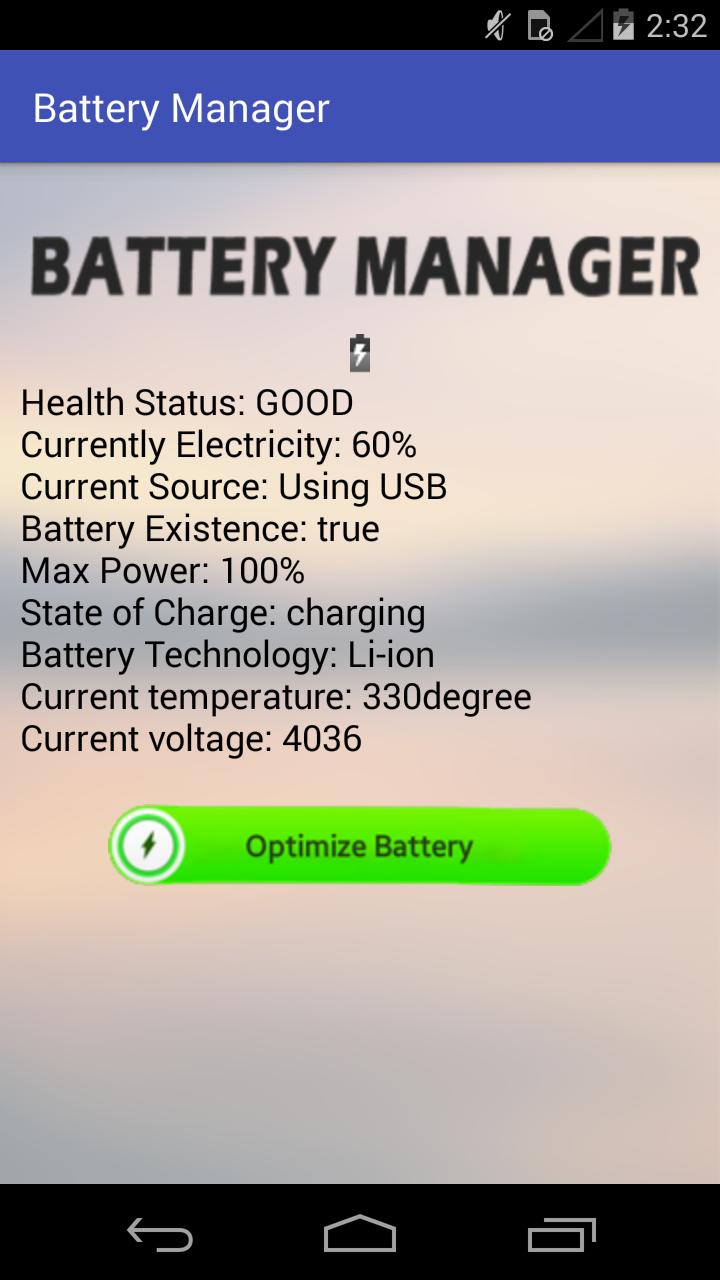 Battery manager. Бетери менеджер. Batt Health status.