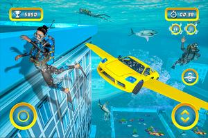 jeu de voiture volante en mer capture d'écran 2