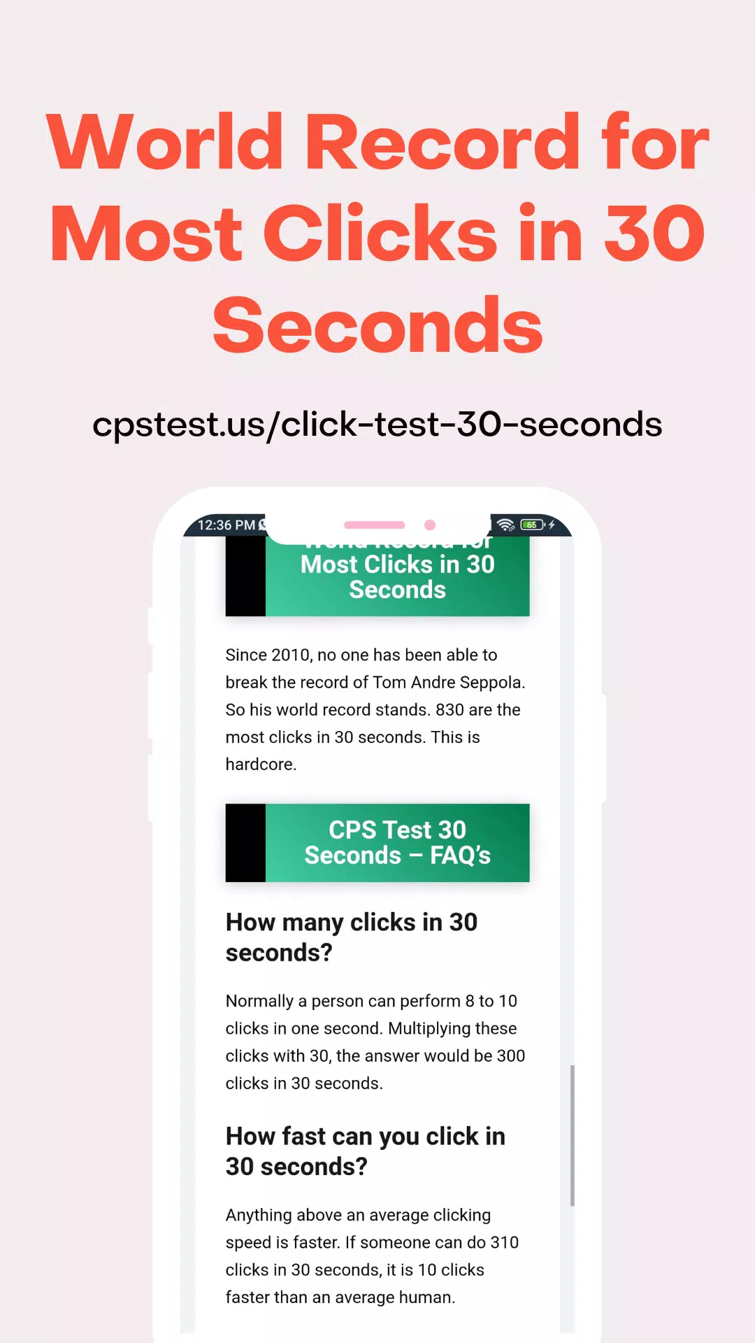 Click Test 30 Seconds