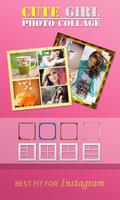 Cute Girl Photo Collage Affiche